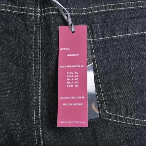 Vintage 90's Point Zero Nicole Benisti Wide Leg Jeans Gray NWT Size 15/16 - Picture 7 of 13